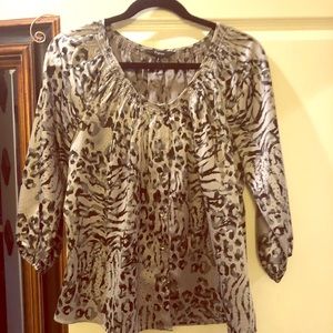 Express silk feel Blouse animal print